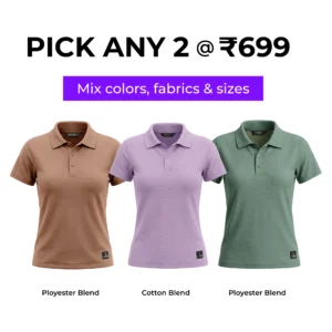 women polo t shirt combo pick any 2 ₹699 mix colors fabrics sizes