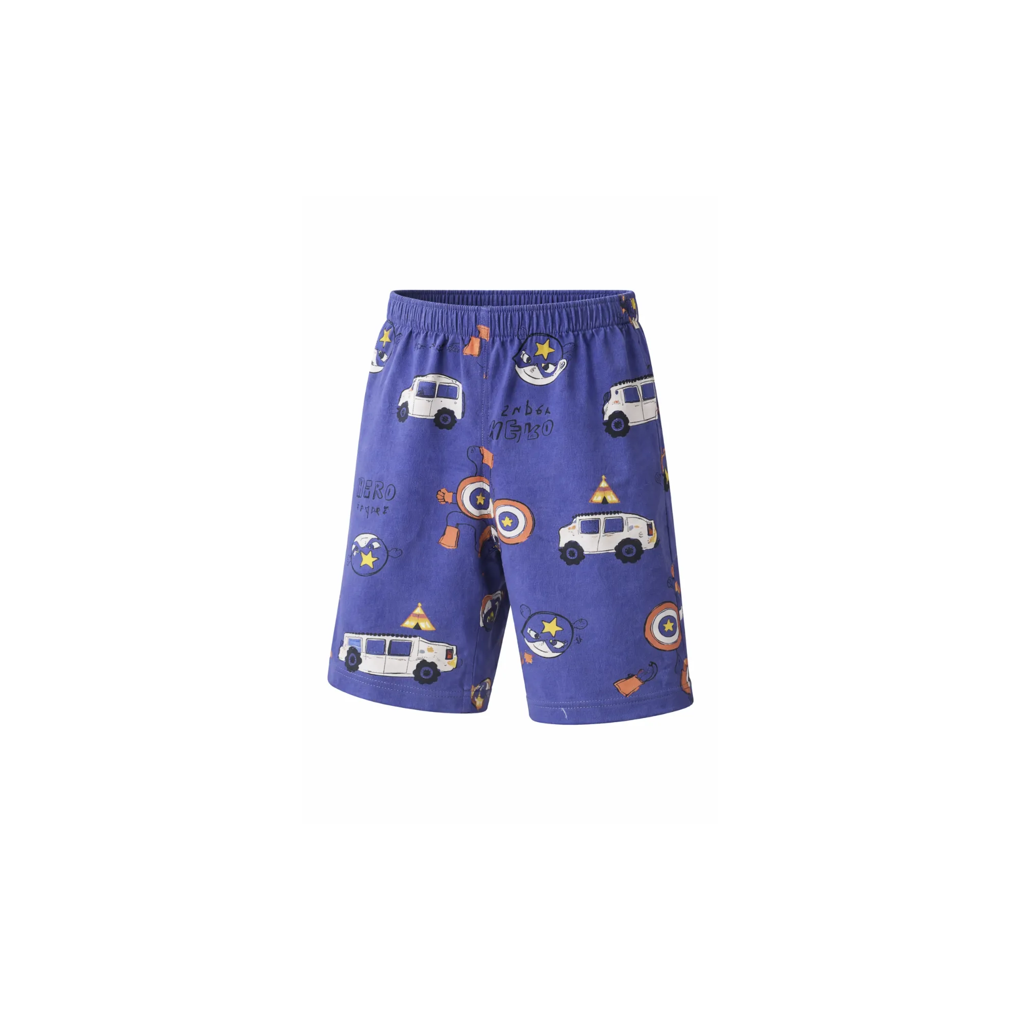 fyter kids cotton t-shirt and shorts combo blue printed soft breathable summer outfit for boys