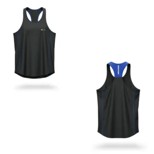 fyter mens racerback dri-fit gym tank top black breathable sleeveless workout vest for gym training