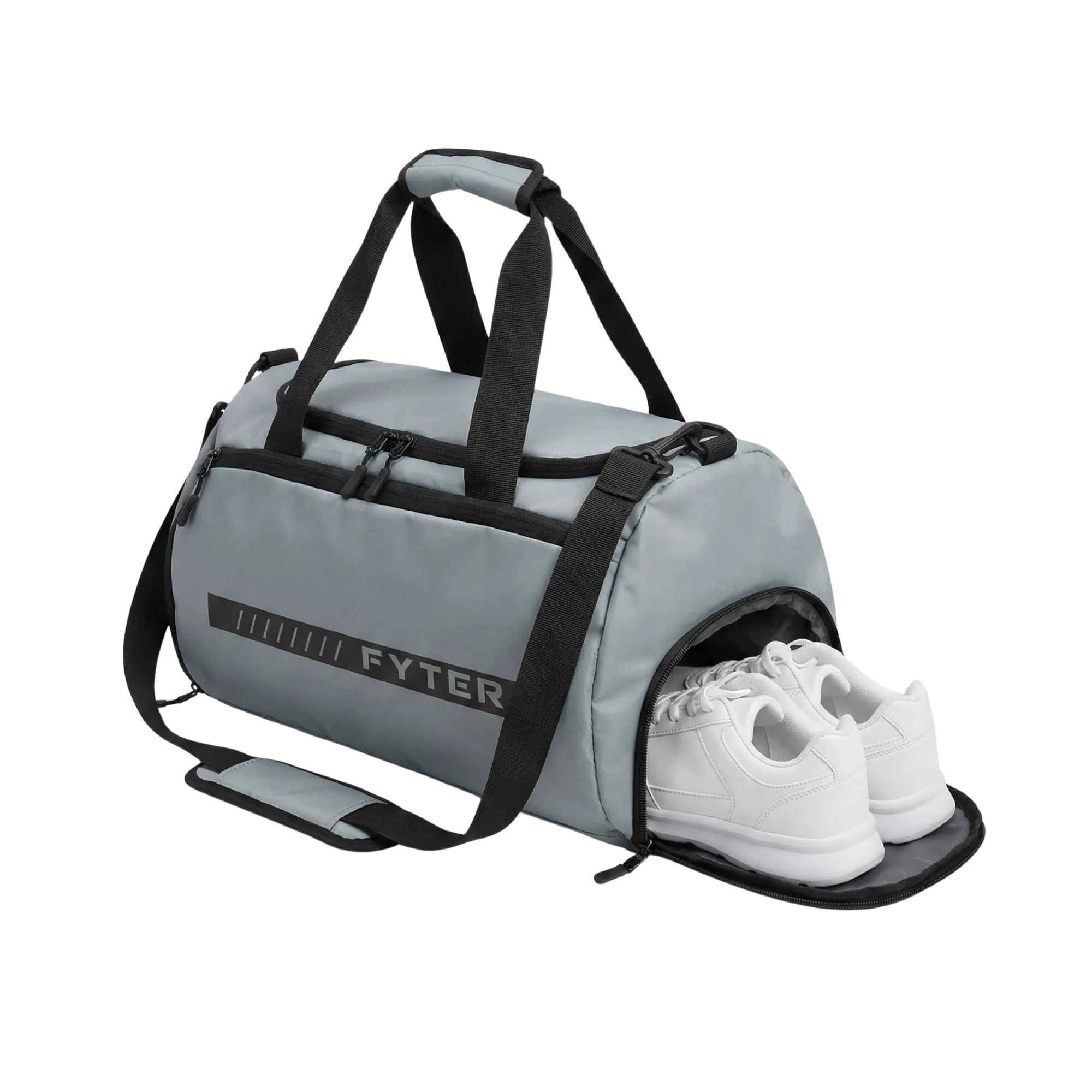 fyter gym bag with shoe compartment black duffle bag with separate shoe storage for gym and travel