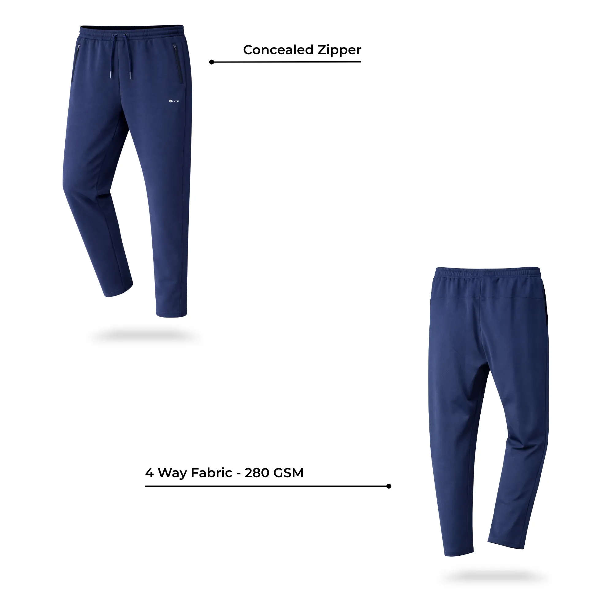 fyter men dri fit track pants combo lightweight 4 way stretch gym running pants pack