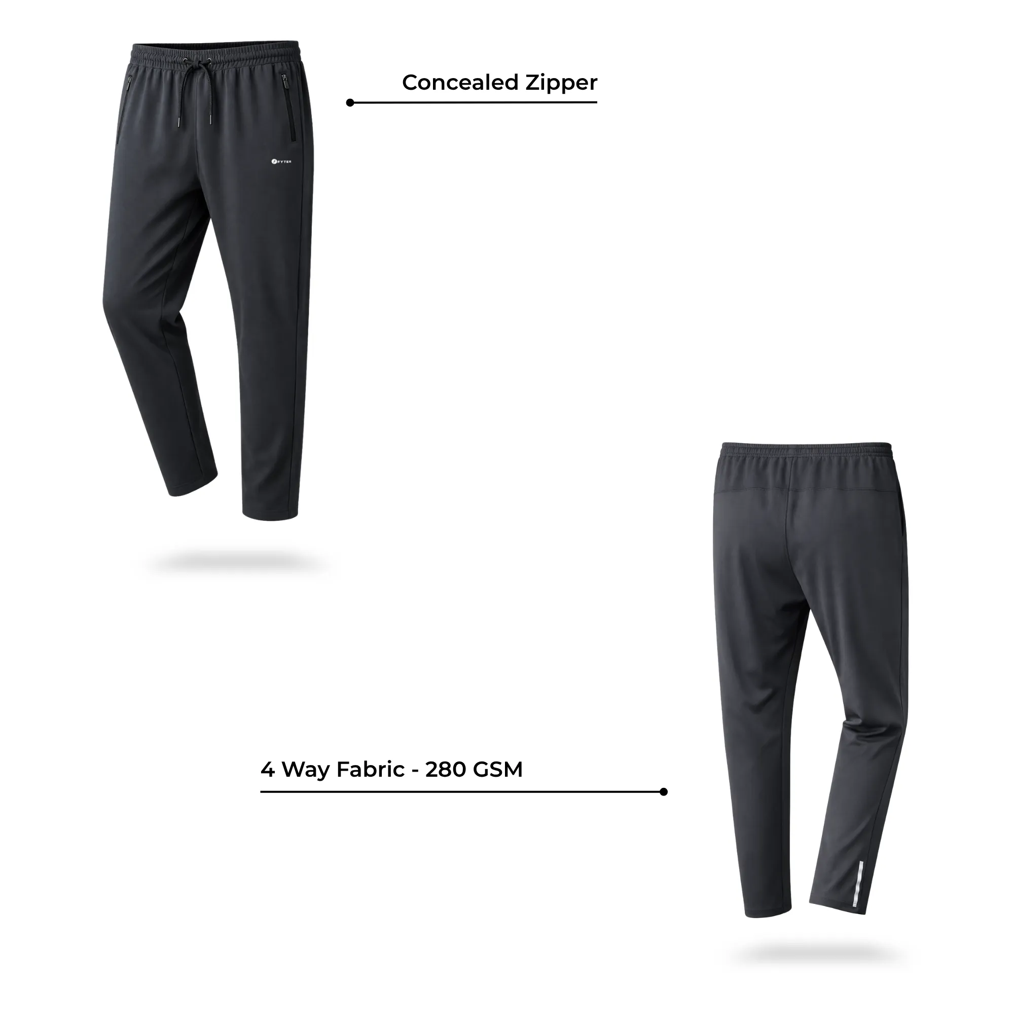 fyter men dri fit track pants combo lightweight 4 way stretch gym running pants pack