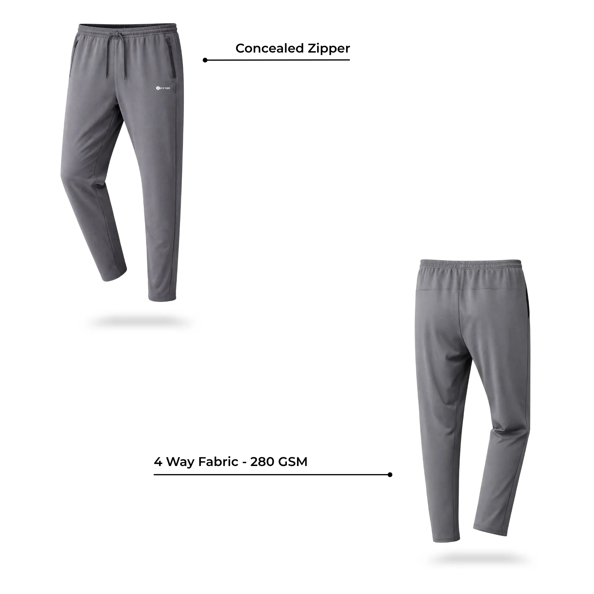 fyter men dri fit track pants combo lightweight 4 way stretch gym running pants pack