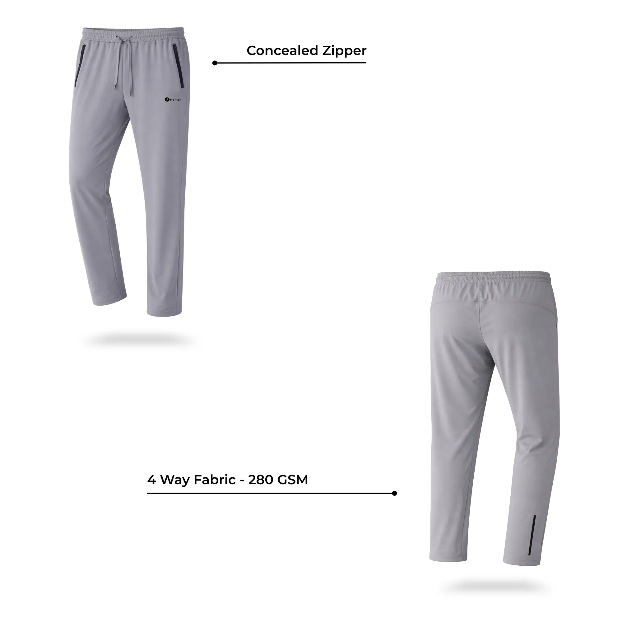 fyter men dri fit track pants combo lightweight 4 way stretch gym running pants pack