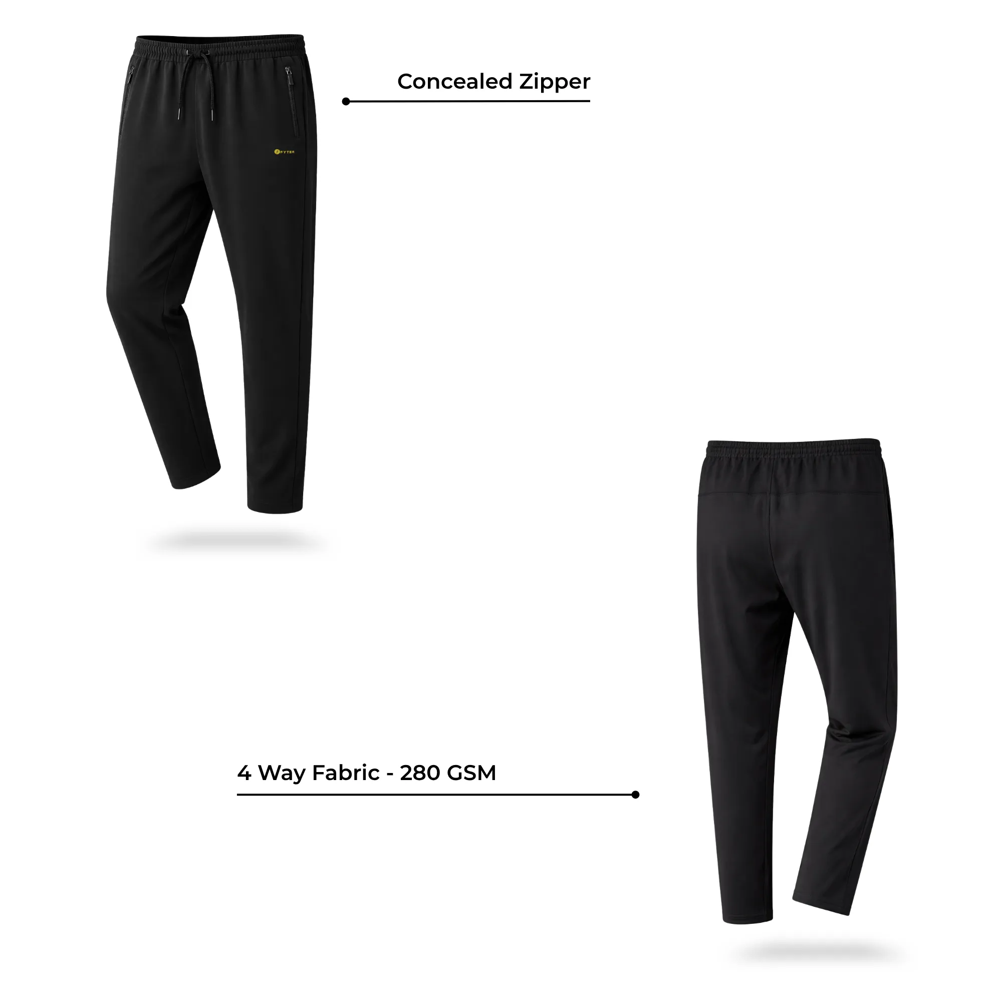 fyter men dri fit track pants combo lightweight 4 way stretch gym running pants pack