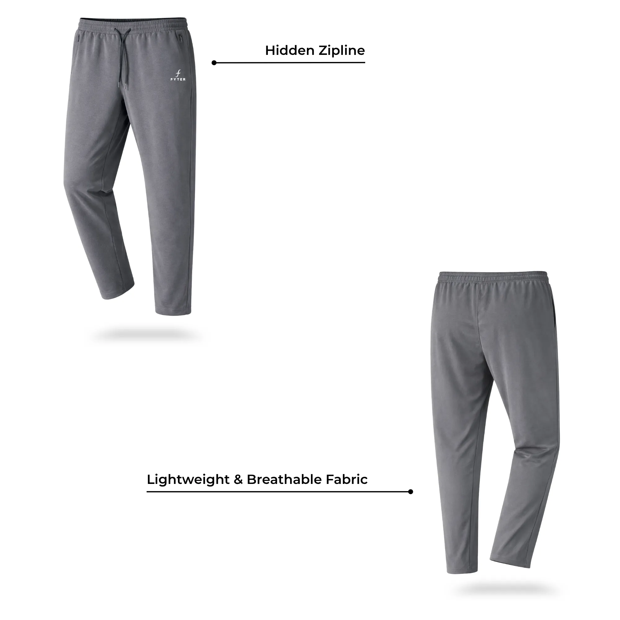 fyter men dri fit track pants combo lightweight 4 way stretch gym running pants pack