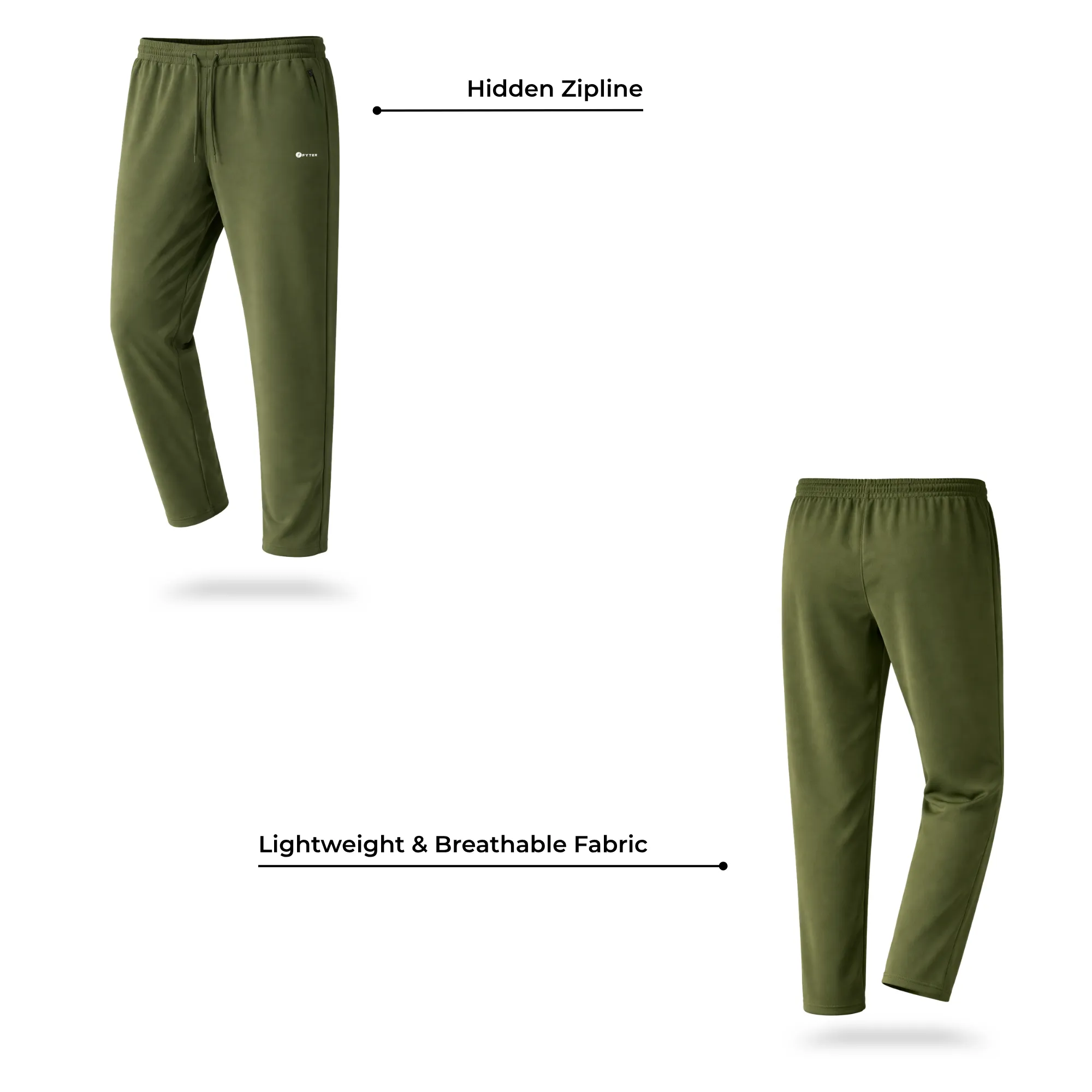 fyter men dri fit track pants combo lightweight 4 way stretch gym running pants pack