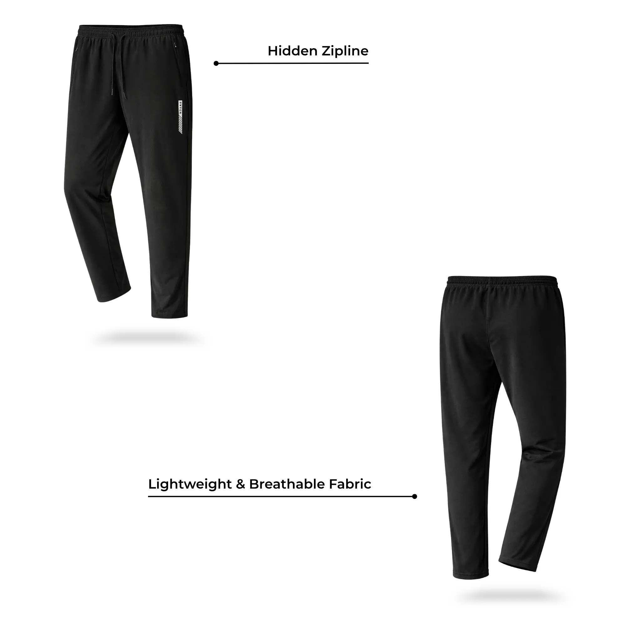 fyter men dri fit track pants combo lightweight 4 way stretch gym running pants pack