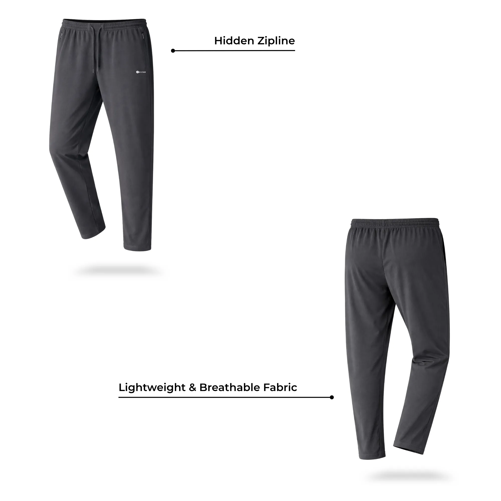 fyter men dri fit track pants combo lightweight 4 way stretch gym running pants pack