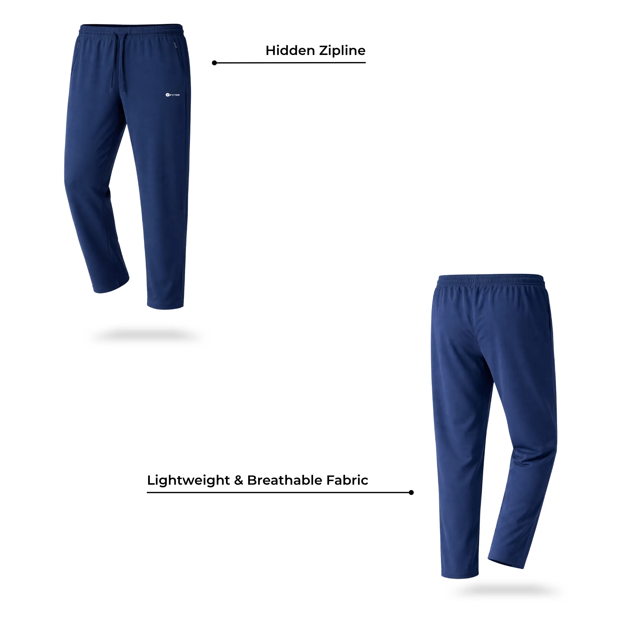 fyter men dri fit track pants combo lightweight 4 way stretch gym running pants pack