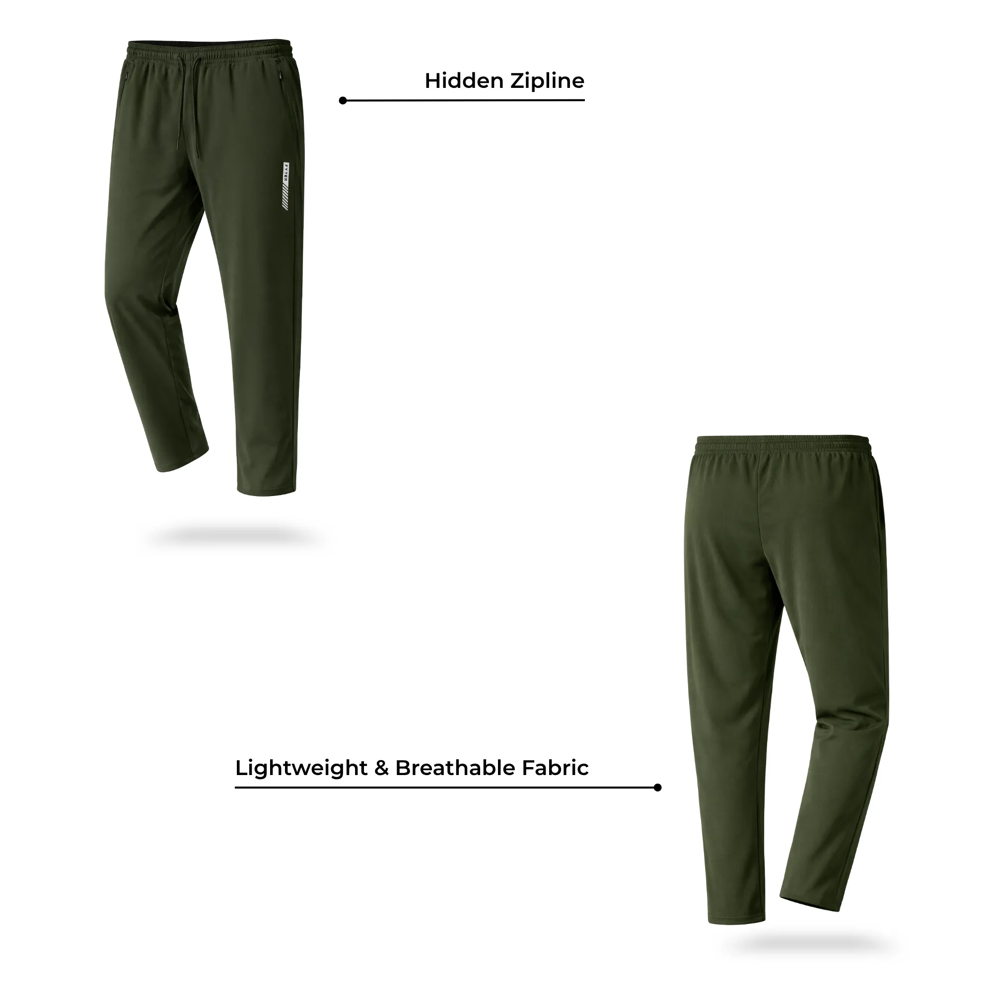 fyter men dri fit track pants combo lightweight 4 way stretch gym running pants pack