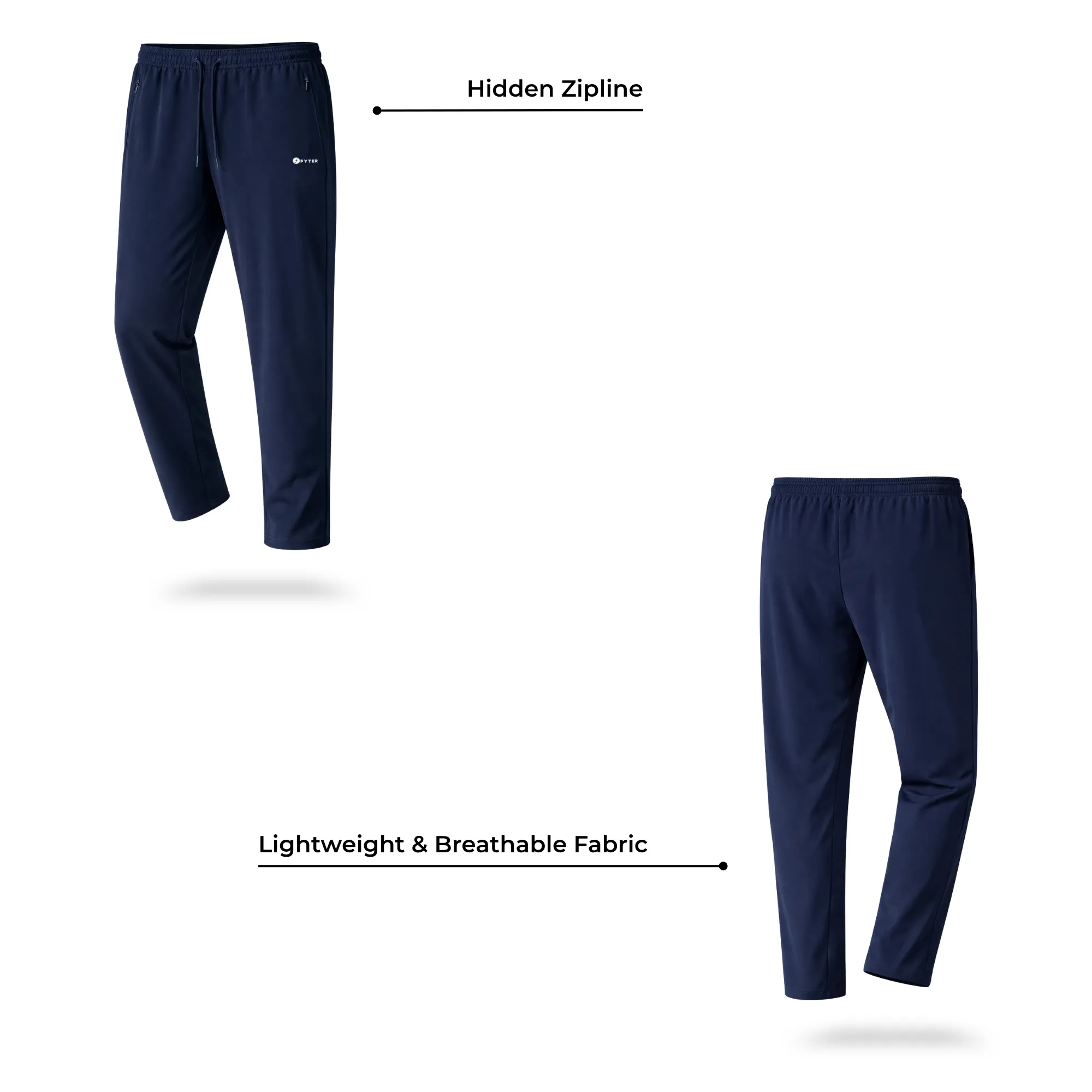 fyter men dri fit track pants combo lightweight 4 way stretch gym running pants pack