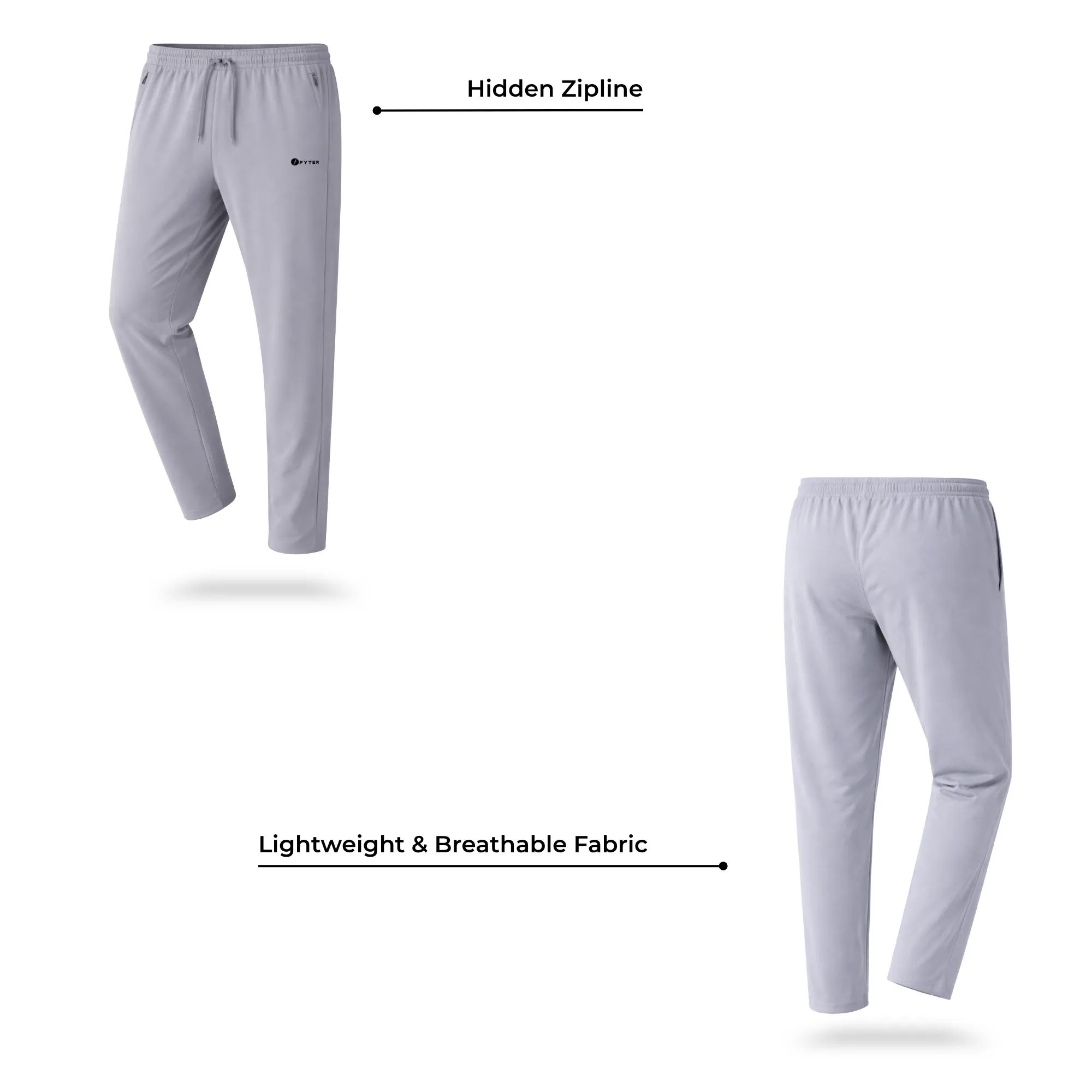 fyter men dri fit track pants combo lightweight 4 way stretch gym running pants pack