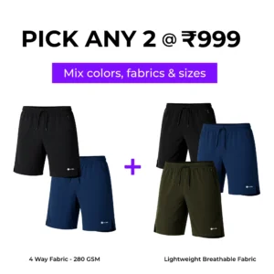 men athletic shorts combo offer pick any 2 ₹999 gym running lightweight stretch shorts men