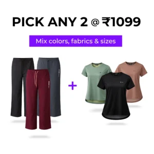 women wide leg pants and drop tail t shirt combo offer pick any 2 ₹1099 casual outfit set women