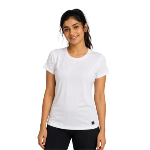 fyter womens white dri-fit t-shirt lightweight breathable activewear tee