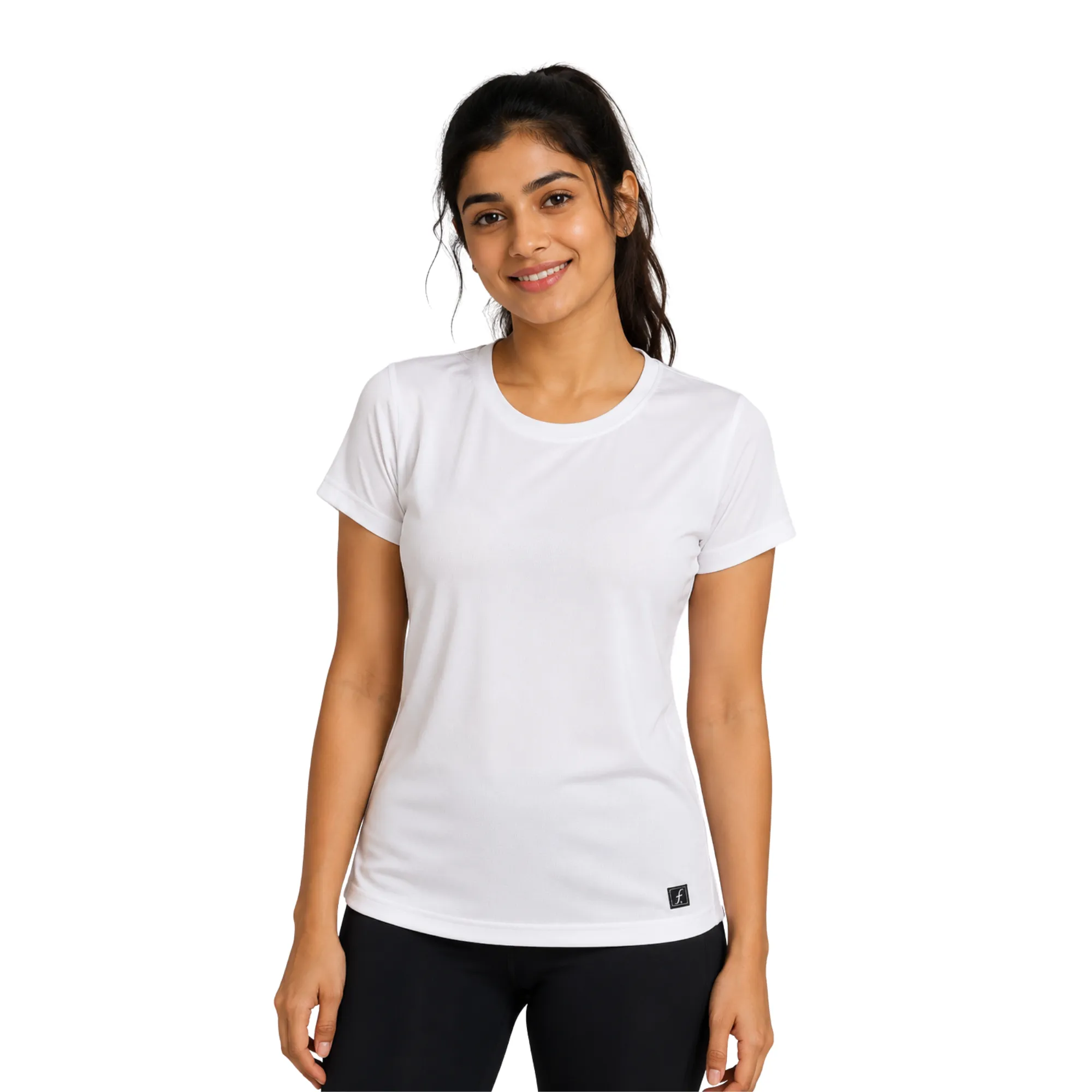 fyter womens white dri-fit t-shirt lightweight breathable activewear tee