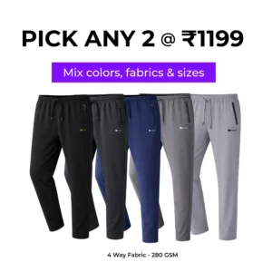 Men 4 Way Stretch Track Pant Combo