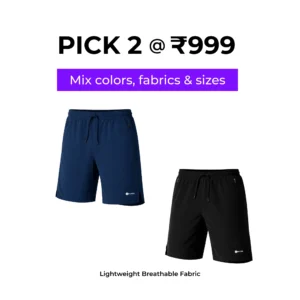 men lightweight breathable shorts combo with quick dry fabric and invisible zip pockets