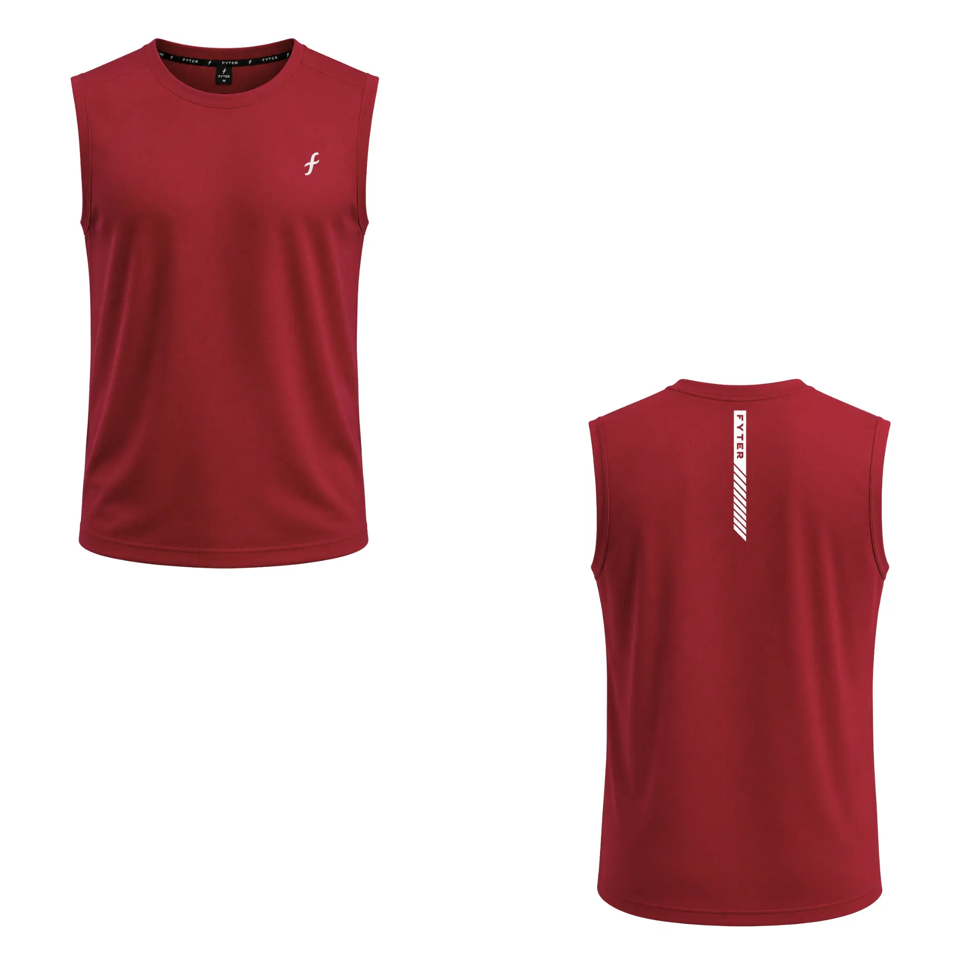 fyter active training tank mens red sleeveless dri-fit sports tank top
