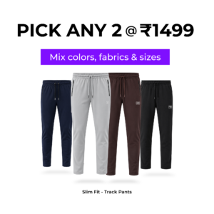Men slim fit track pant combo