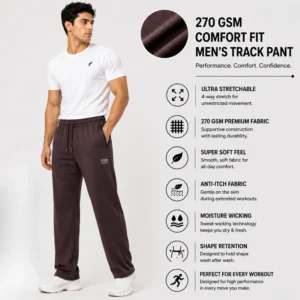 fyter mens comfort fit track pant premium 270 gsm breathable dri fit workout pants for gym travel and everyday wear